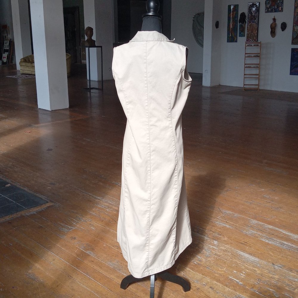 Thick cotton/denim cream button down maxi dress - Picture 5 of 6